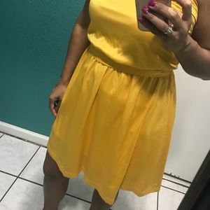 NWT-Yellow strapless dress, silky and fun to wear!